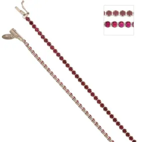 Bracciale Tennis Oro Bianco Zirconi Rossi