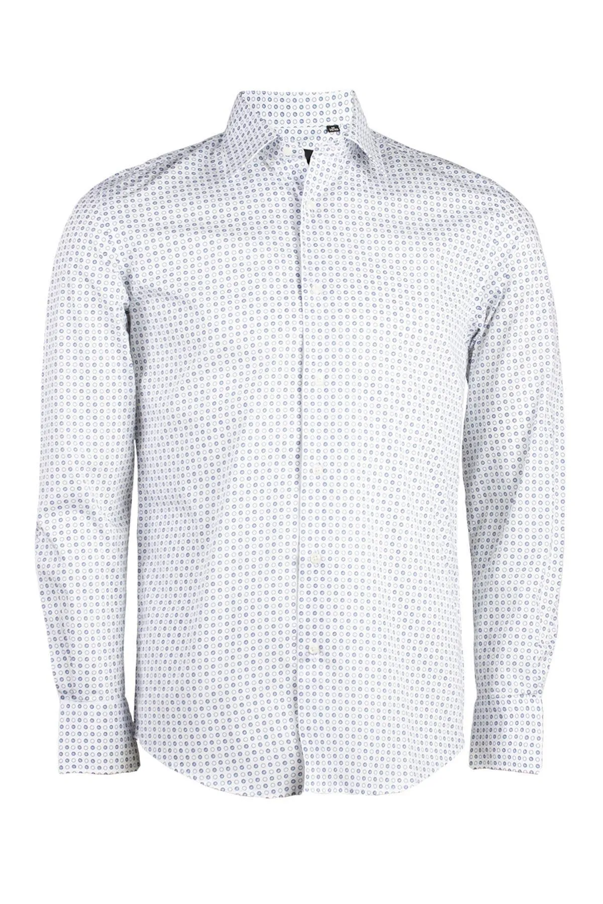 Camicia uomo con microfantasia a contrasto
