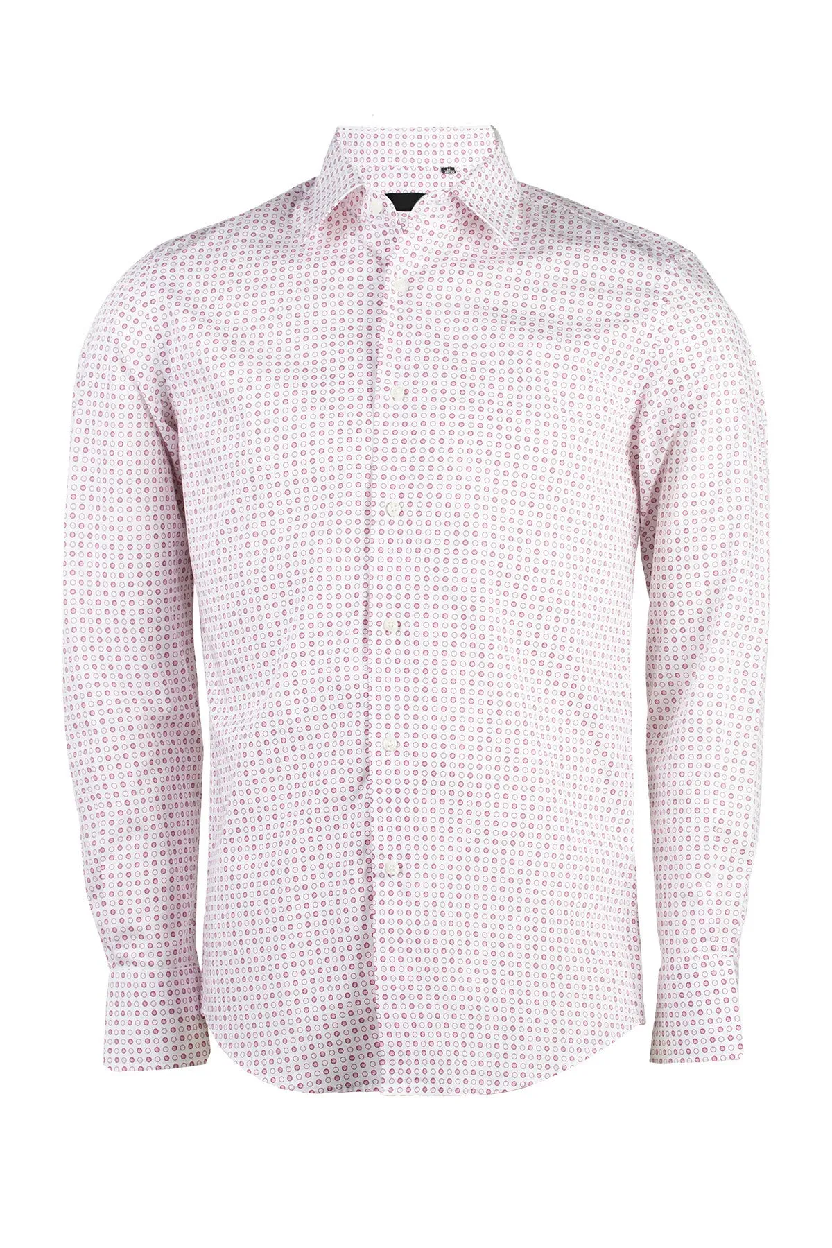 Camicia uomo con microfantasia a contrasto