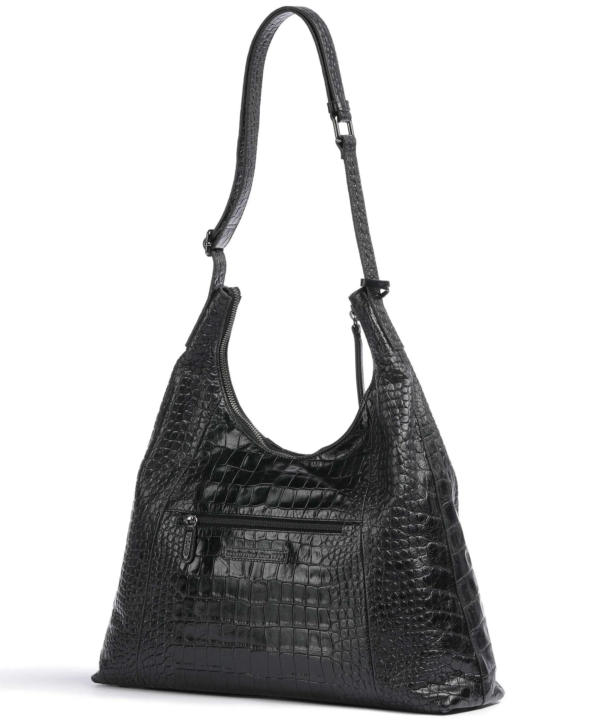  Picard Mara River Borsa hobo pelle di vacchetta goffrata nero  