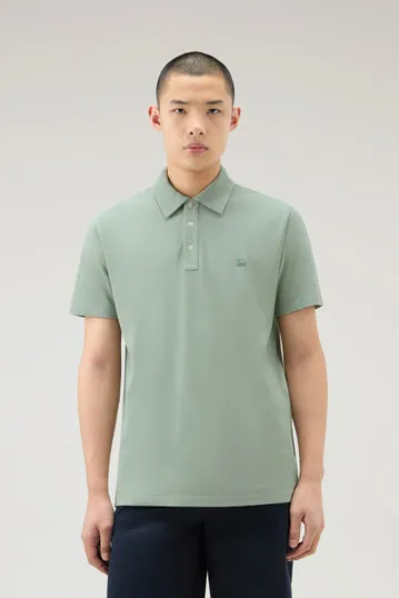 Polo in piquet di puro cotone                                                                                Sage