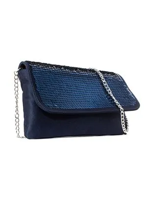 ROBERTO FESTA Accessori,Borse Borsa a spalla Montecarlo in raso e paillettes blu 